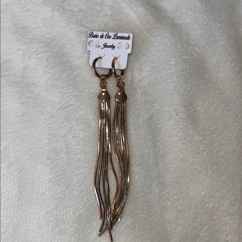 Elegant Gold Tassel Earrings